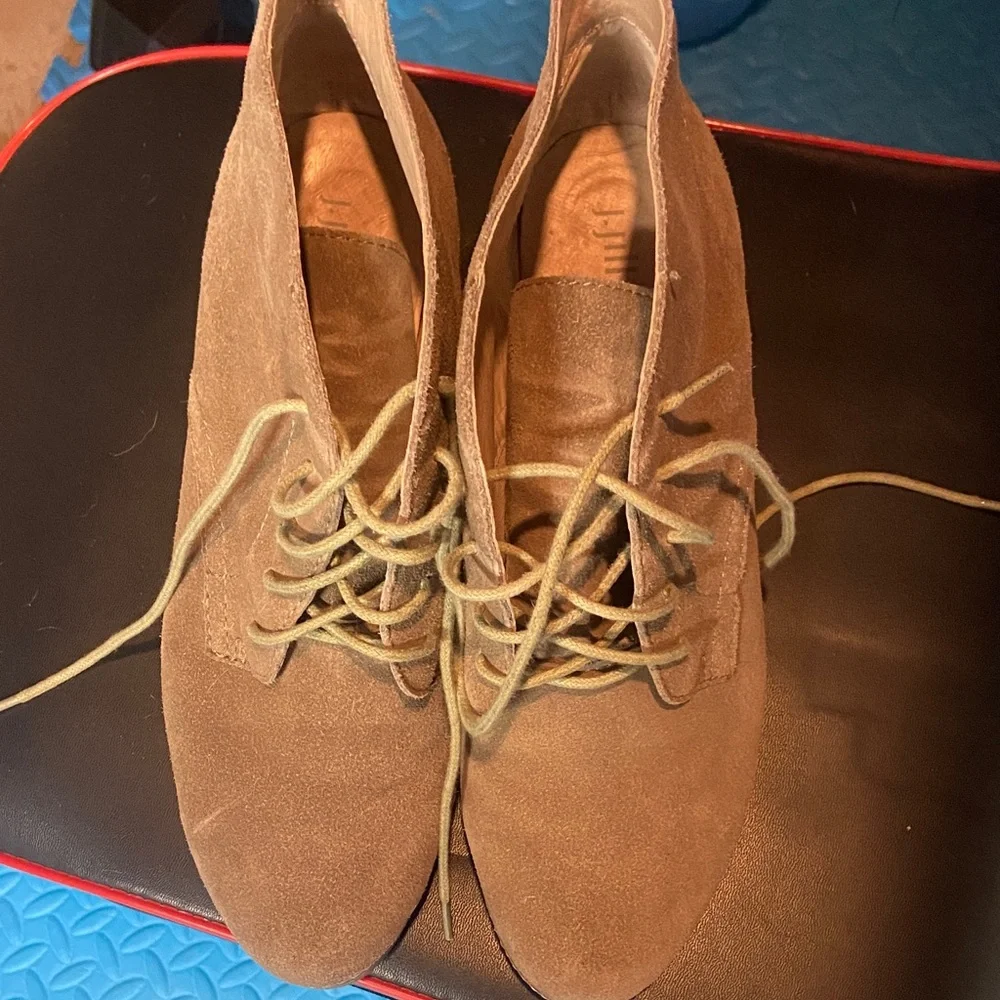 J. Jill Tan Suede Wedge Shoes - Picture 2 of 5